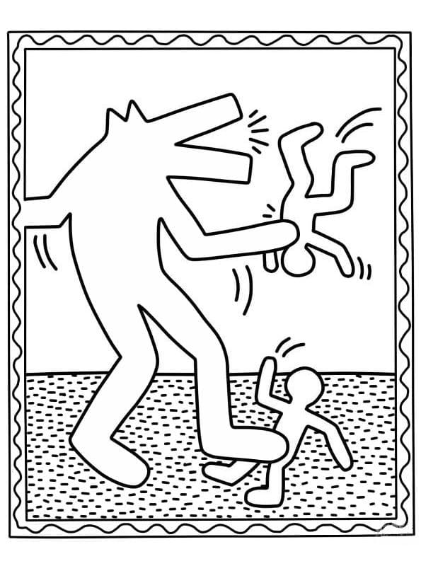 Keith Haring 9 coloring page