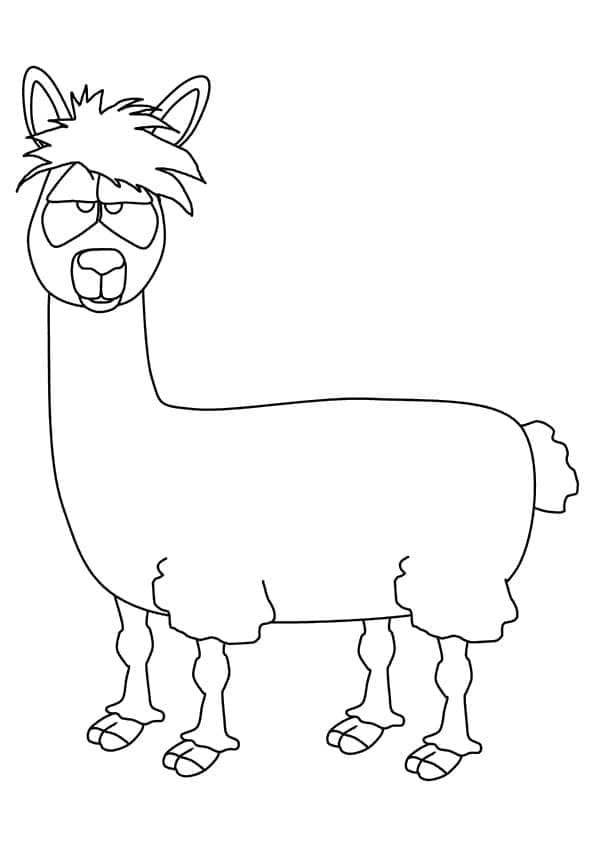 Coloriage Lama Drôle