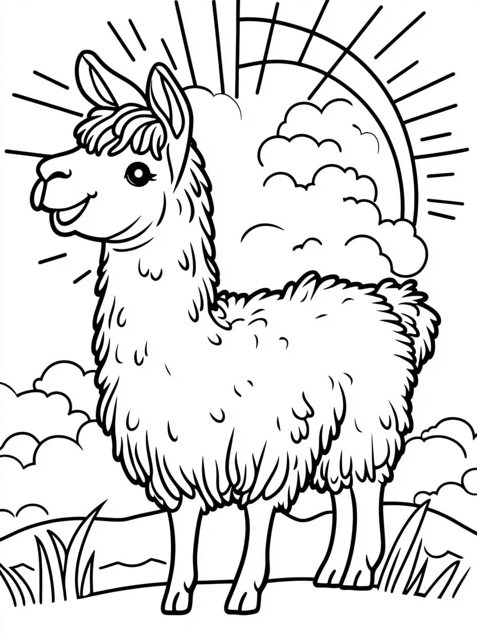 Lama Pour Les Enfants De 4 An coloring page