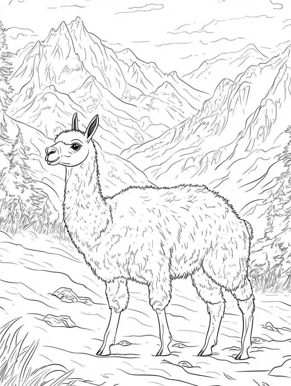 Lama Pour Les Enfants De 5 An coloring page