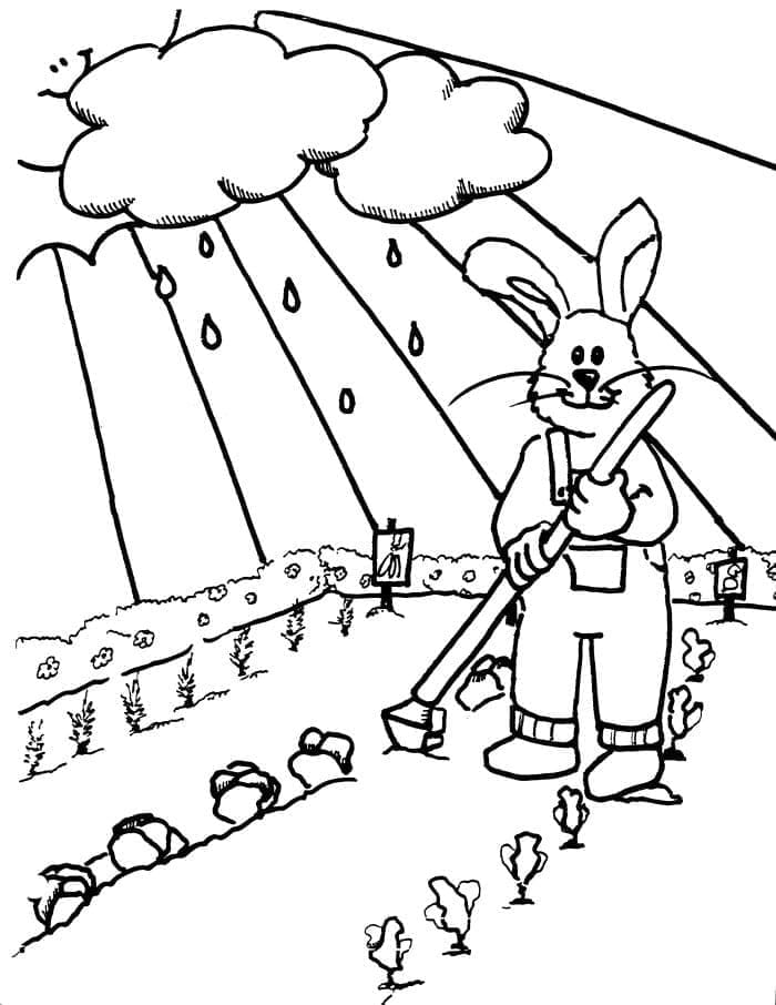 Lapin dans le Jardin coloring page