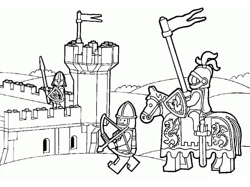 Lego Chevaliers et Château coloring page