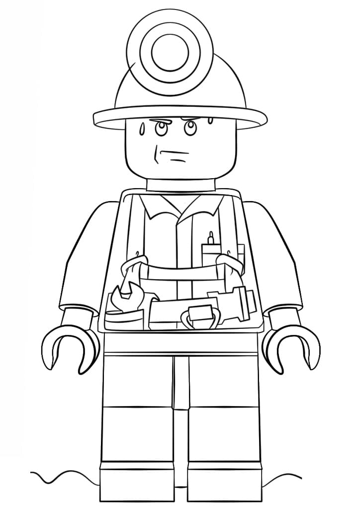 Lego City Ouvrier coloring page