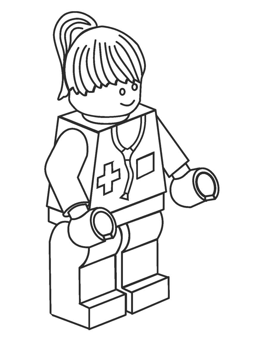 Lego Infirmière coloring page