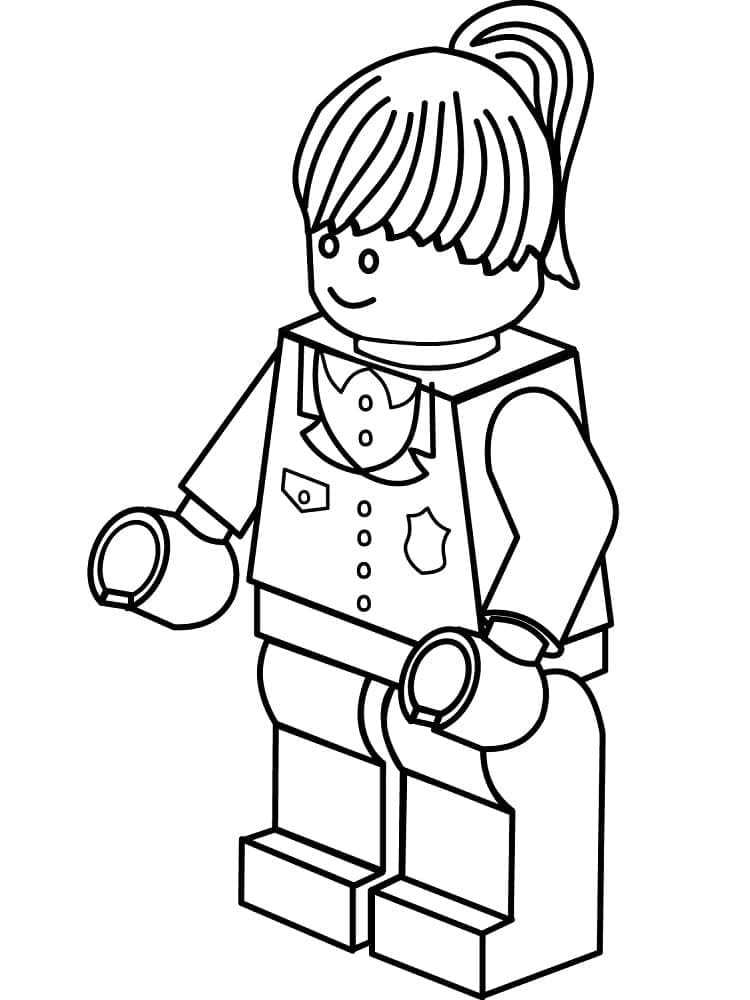 Lego Policière coloring page