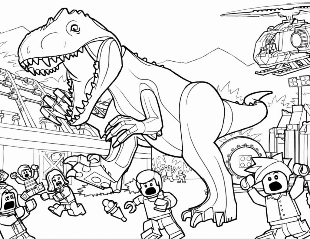 Lego T-Rex coloring page
