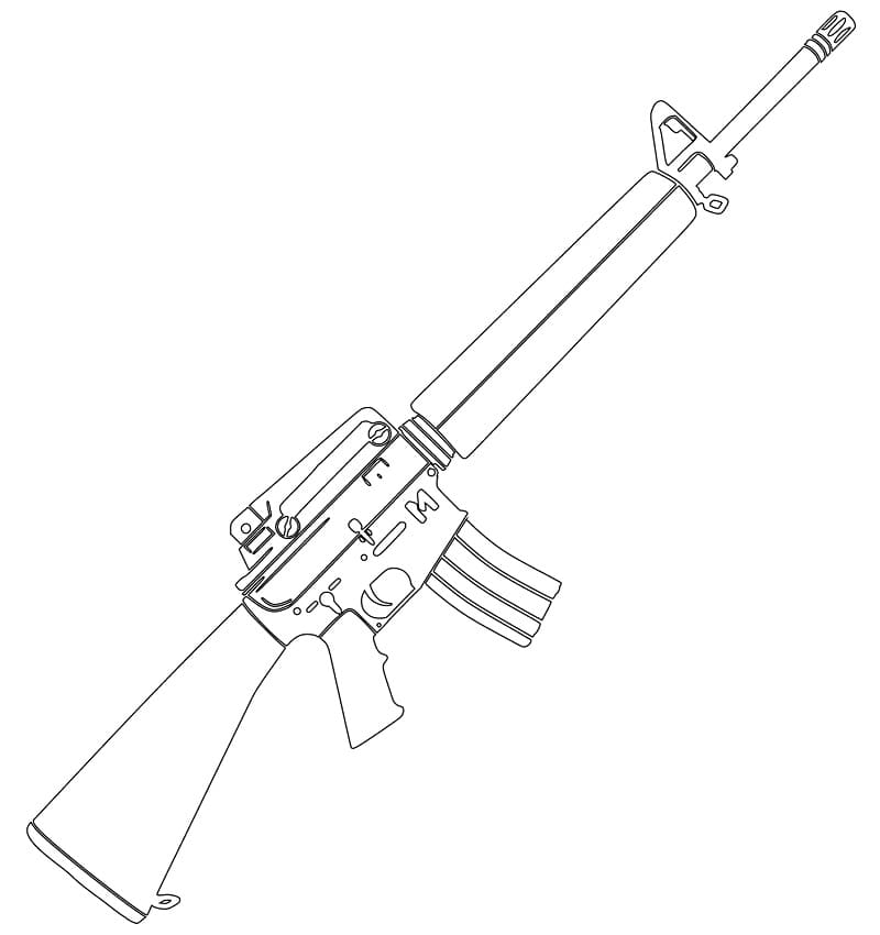 Coloriage M16 Militaire