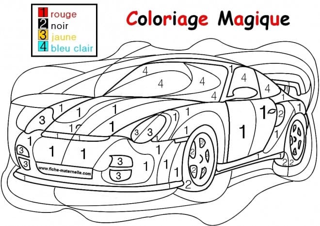 Coloriage Magique Maternelle - Voiture