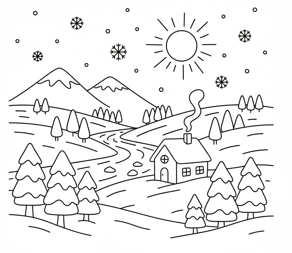 Merveilleux hiver coloring page