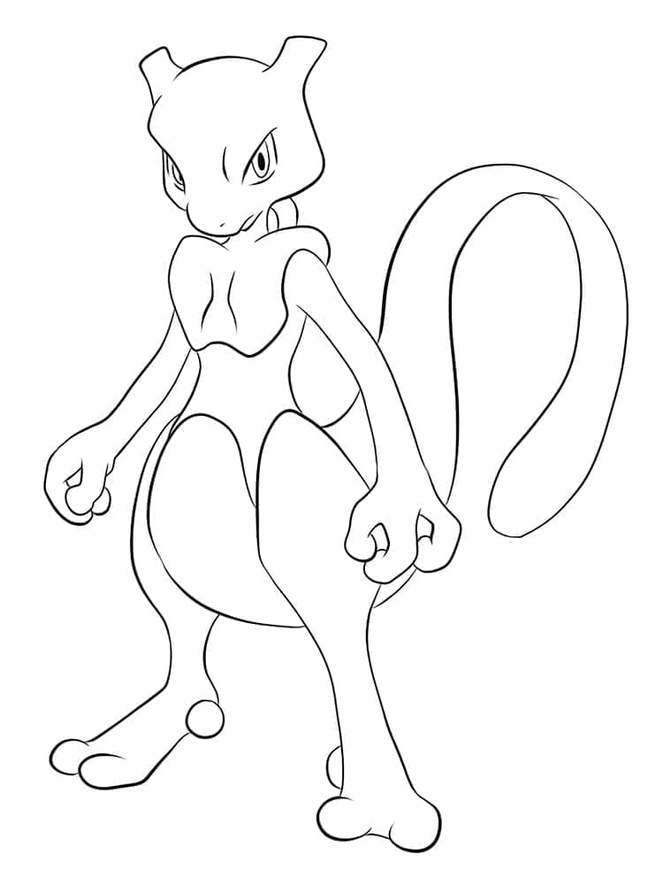 Coloriage Mewtwo 3