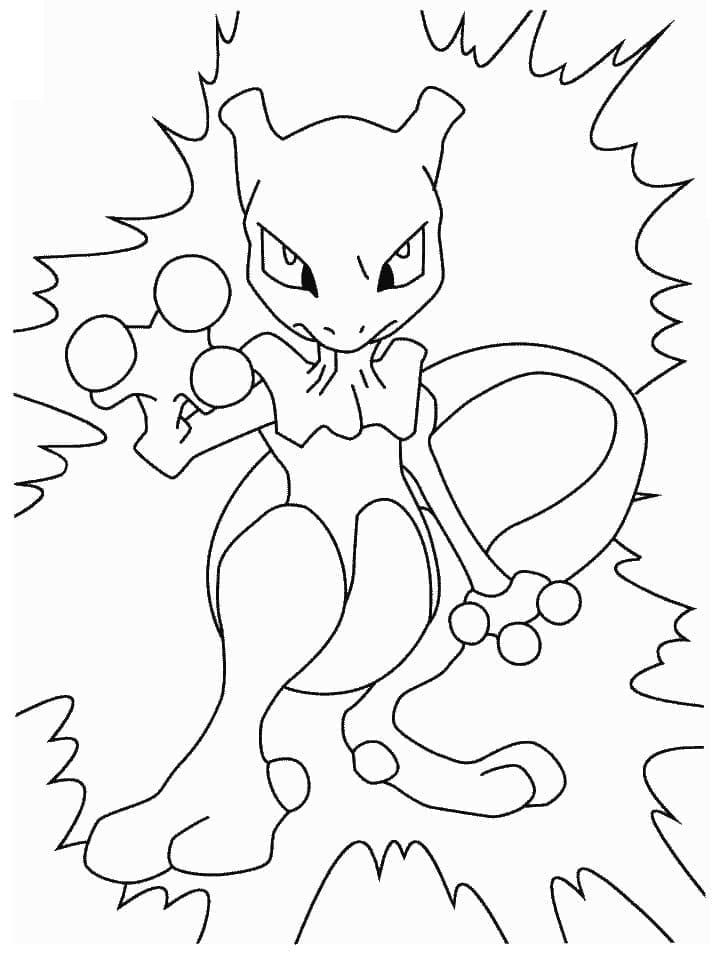 Mewtwo Puissant coloring page