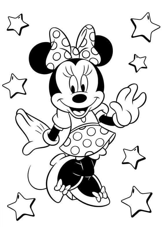 Minnie avec des Étoiles coloring page