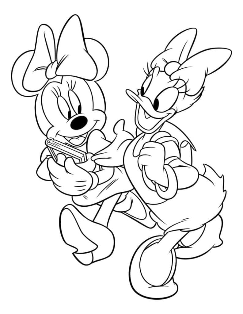 Coloriage Minnie Mouse et Daisy Duck