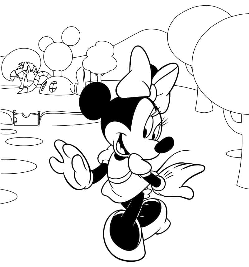 Coloriage Minnie Mouse Très Mignonne