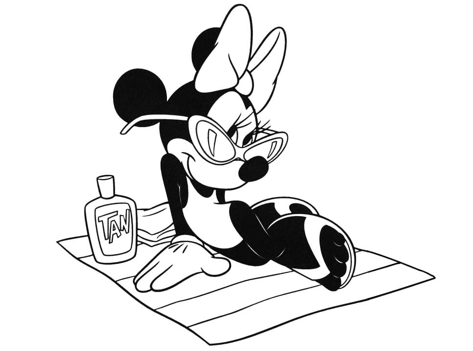 Minnie Sur la Plage coloring page
