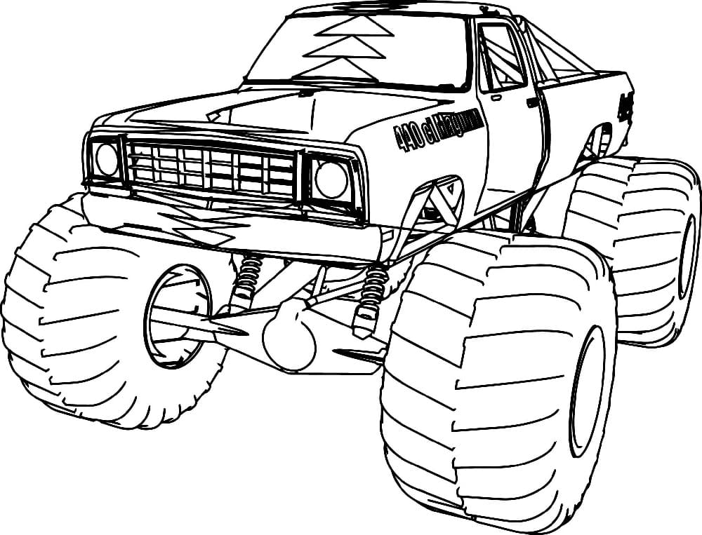 Monster Truck 4×4 coloring page