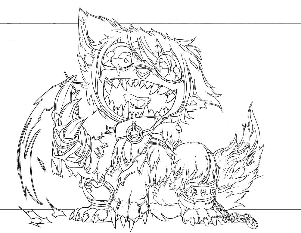 Monstre Chat coloring page
