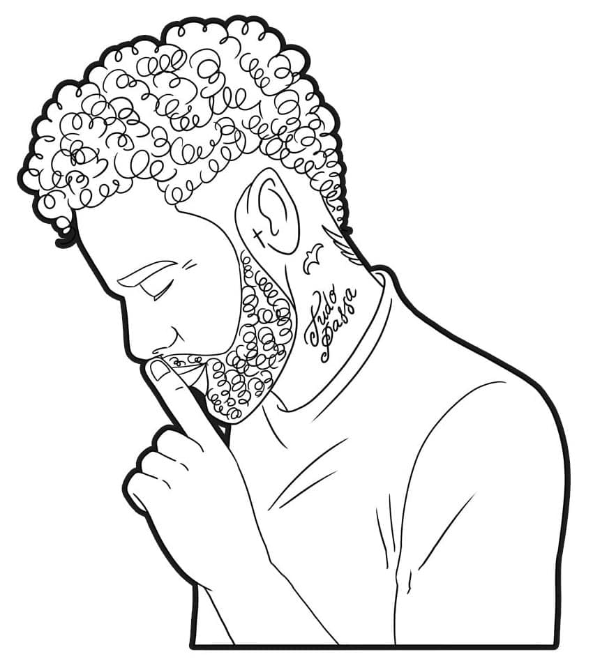 Neymar 3 coloring page
