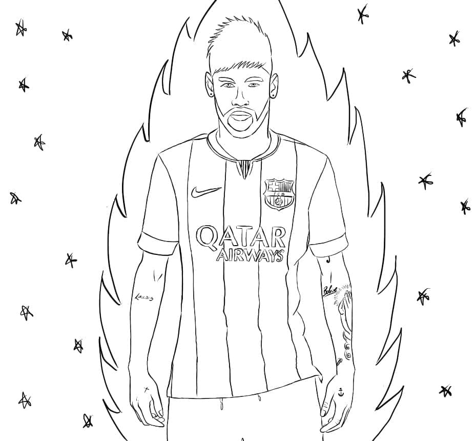 Neymar 4 coloring page