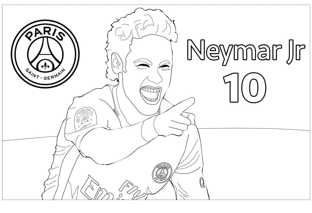 Neymar Heureux coloring page