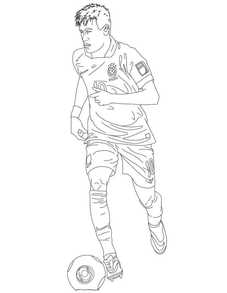 Neymar Joue au Foot coloring page