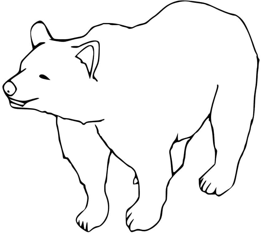 Ours Brun Heureux coloring page