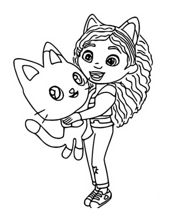 Pandy Paws et Gabby coloring page