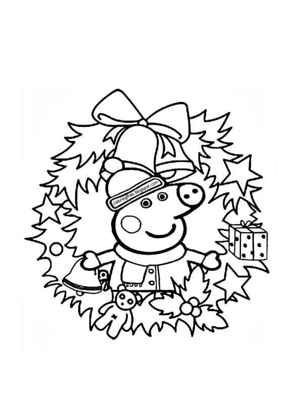 Peppa Pig à Noël coloring page