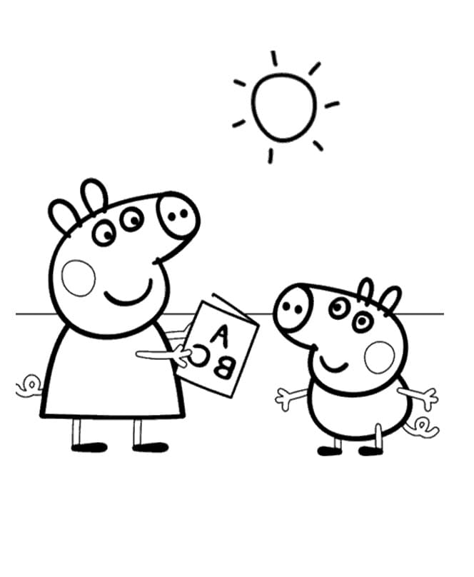 Peppa Pig et George Pig coloring page