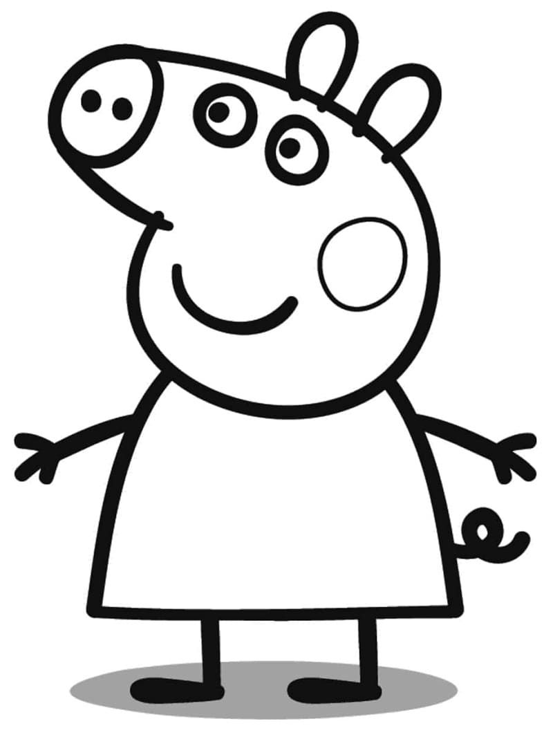 Coloriage Peppa Pig Souriant