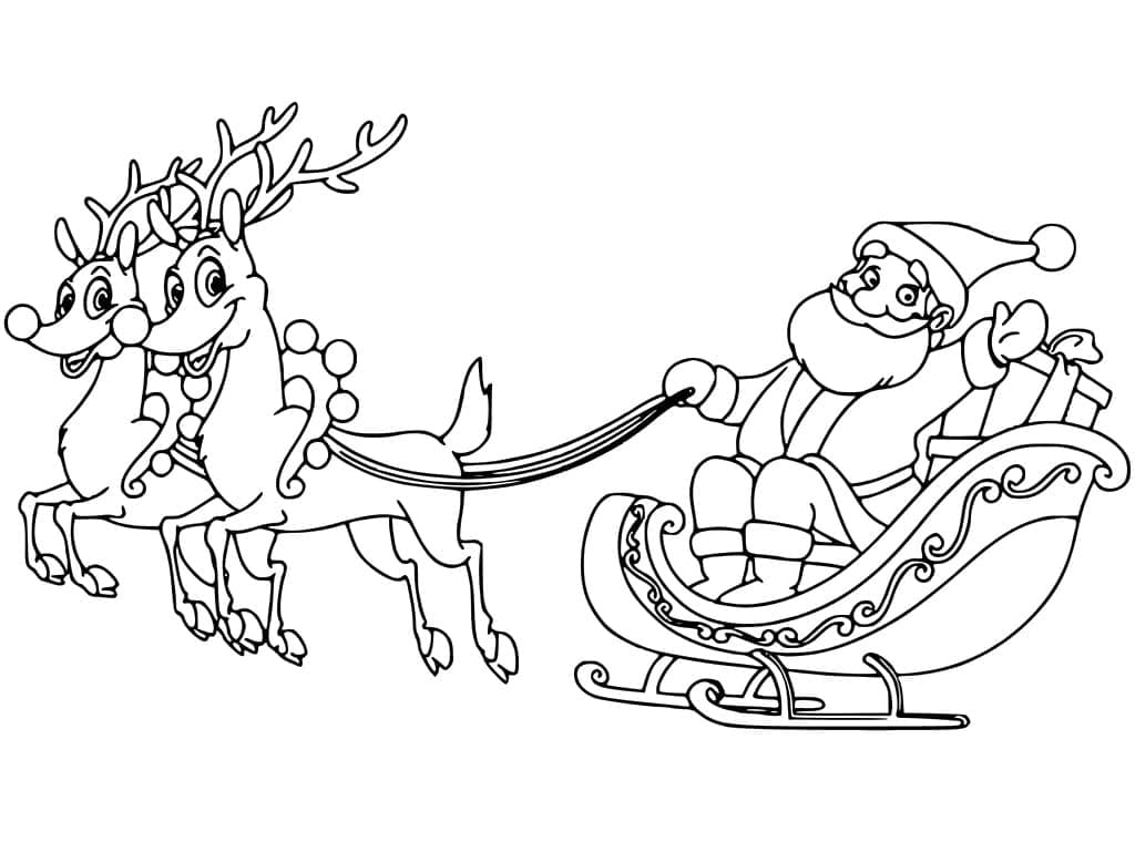 Père Noël Sur le Traîneau de Noël 1 coloring page