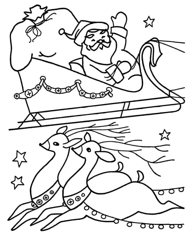 Père Noël Sur le Traîneau de Noël 11 coloring page