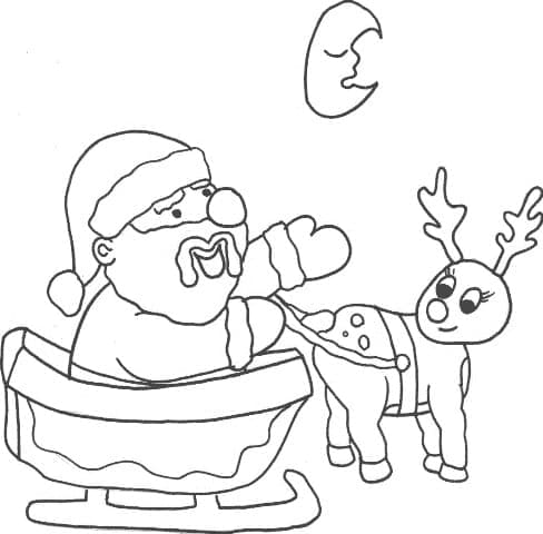 Père Noël Sur le Traîneau de Noël 2 coloring page