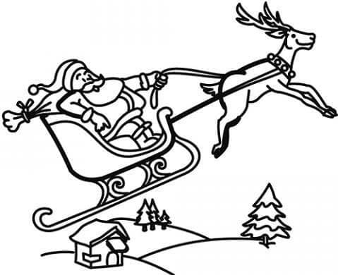 Père Noël sur le Traîneau coloring page