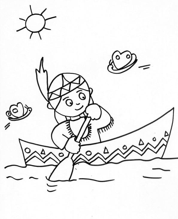 Petite Fille Indienne coloring page