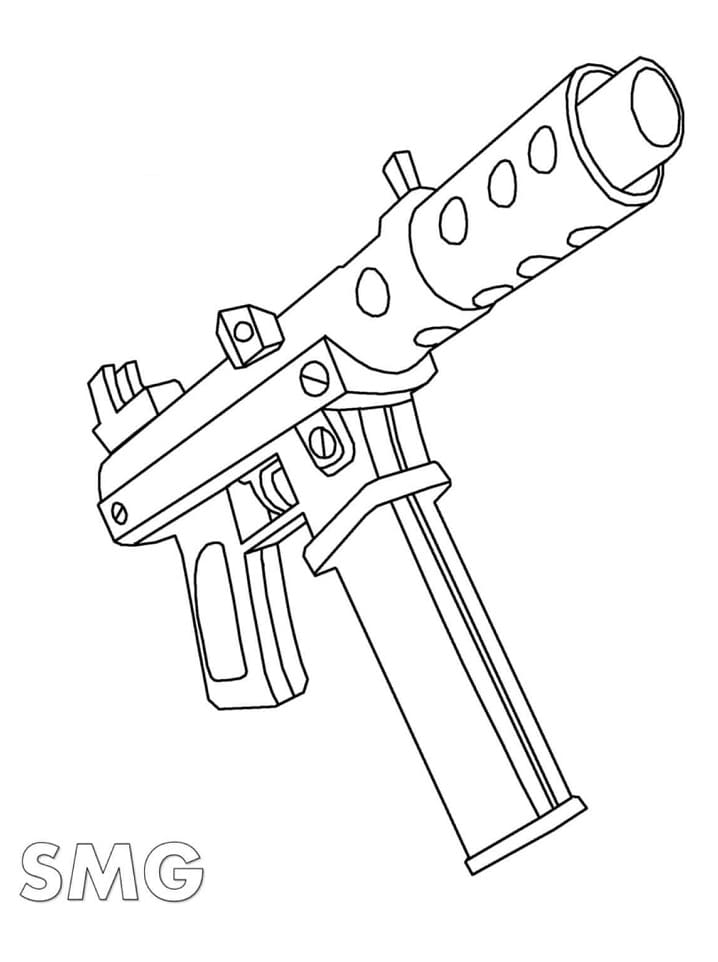 Pistolet-mitrailleur coloring page