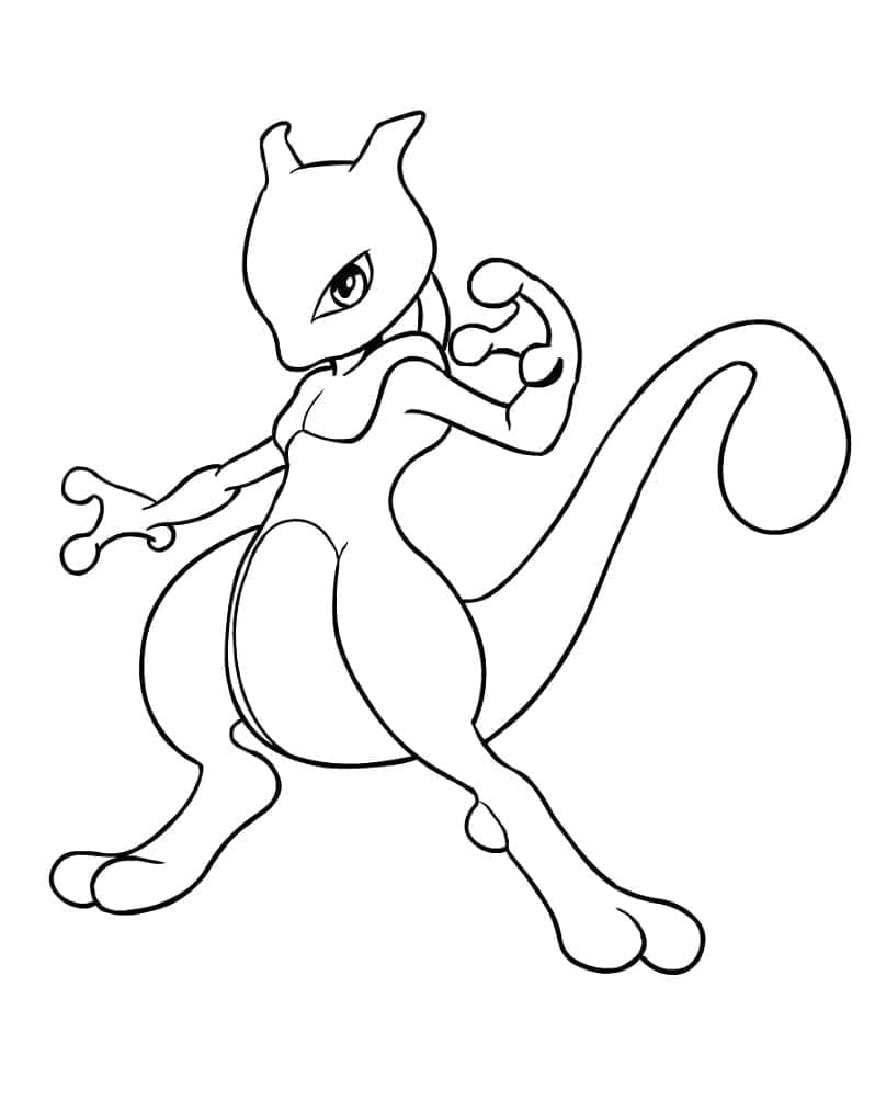 Coloriage Pokémon Légendaire Mewtwo