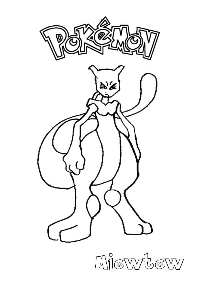 Pokémon Mewtwo Gratuit Pour les Enfants coloring page