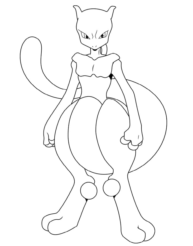 Pokemon Mewtwo coloring page