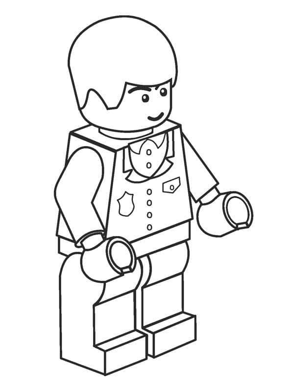 Policier Lego coloring page