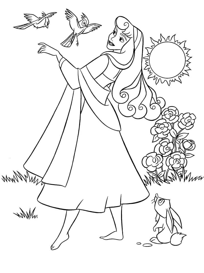 Princesse Aurore de La Belle au Bois Dormant coloring page