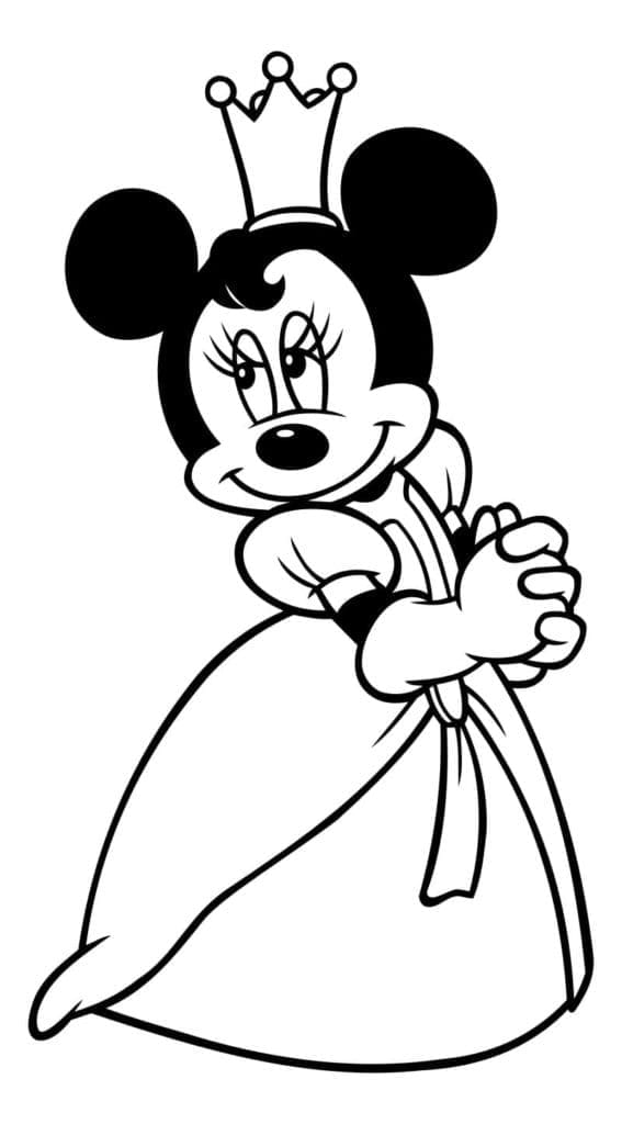 Coloriage Princesse Minnie Mouse