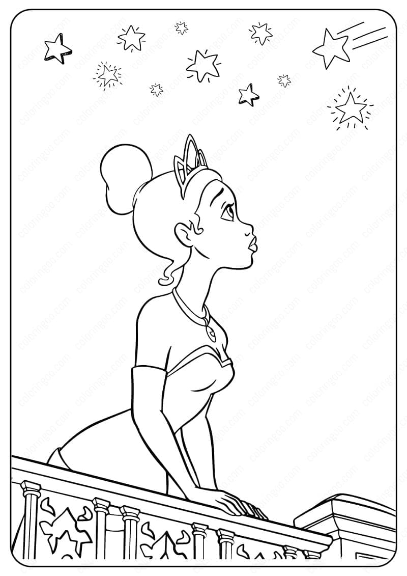 Coloriage Princesse Tiana de Disney