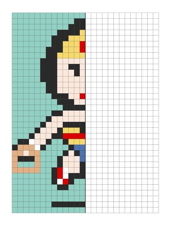 Coloriage Quadrillage Wonder Woman