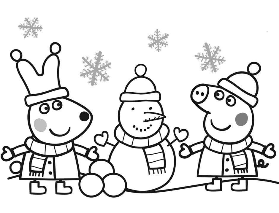 Rebecca Rabbit et Peppa Pig coloring page