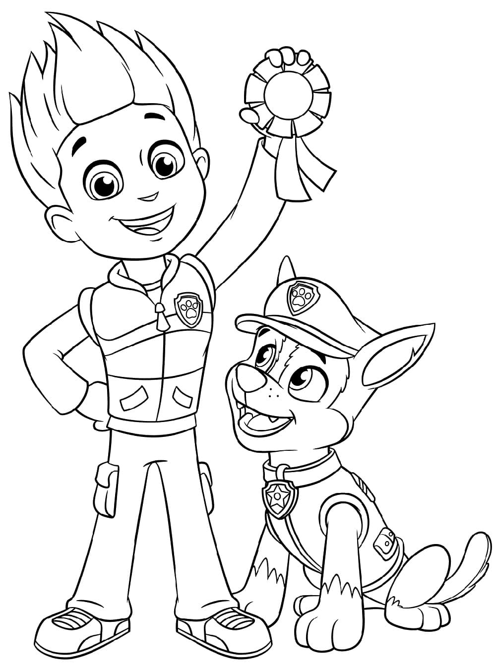 Coloriage Ryder et Chase