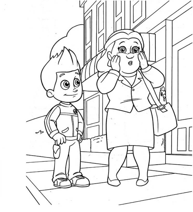 Ryder et Maire Goodway coloring page