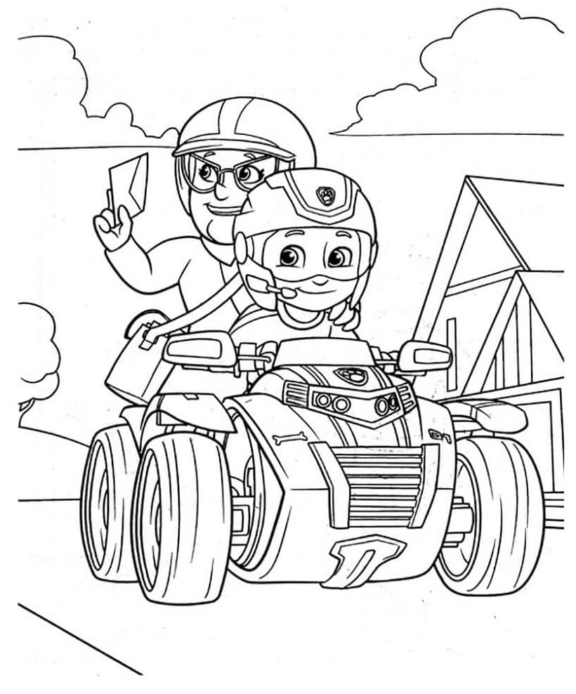 Ryder et Mlle Marjorie coloring page