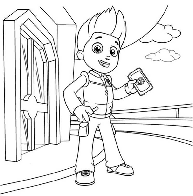 Ryder Pat Patrouille Souriant coloring page