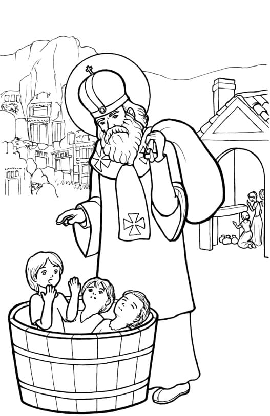 Saint Nicolas 3 coloring page